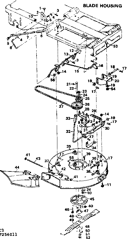 Craftsman 502256011 blade housing diagram