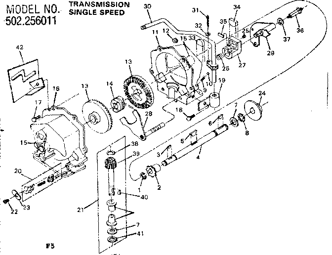 Craftsman 502256011 transmission single speed diagram