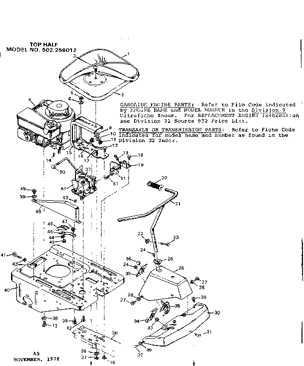 Craftsman 502256012 top half diagram