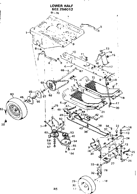 Craftsman 502256012 lower half diagram