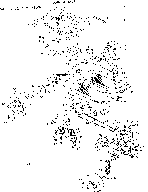 Craftsman 502256020 lower half diagram