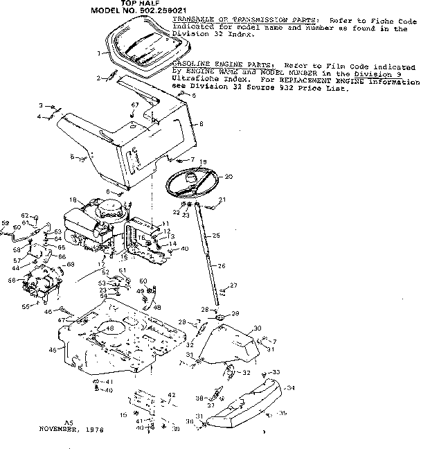 Craftsman 502256021 top half diagram