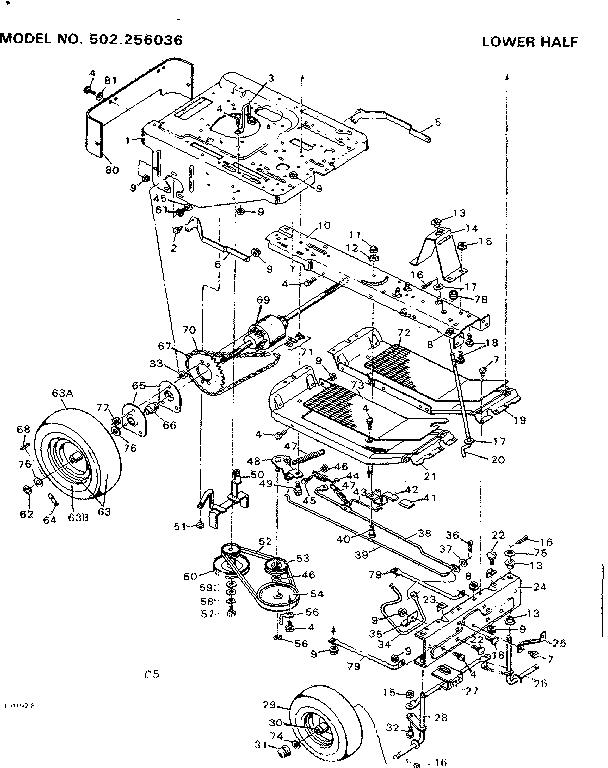 Craftsman 502256036 drive assembly diagram
