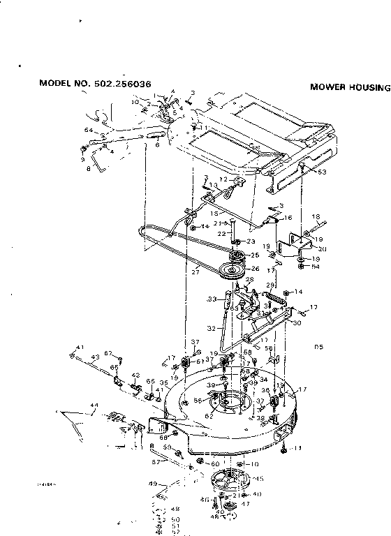 Craftsman 502256036 mower deck diagram