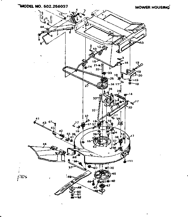 Craftsman 502256037 mower housing diagram