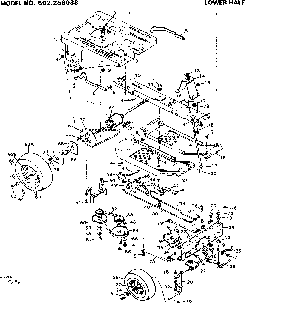 Craftsman 502256038 lower half diagram