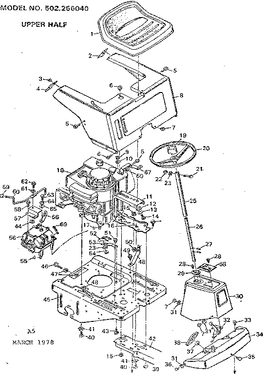 Craftsman 502256040 upper half diagram