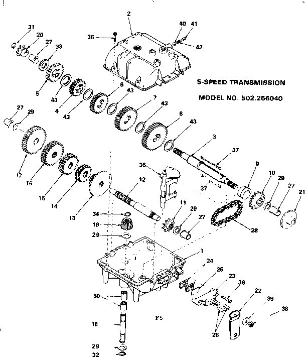 Craftsman 502256040 5-speed transmission diagram