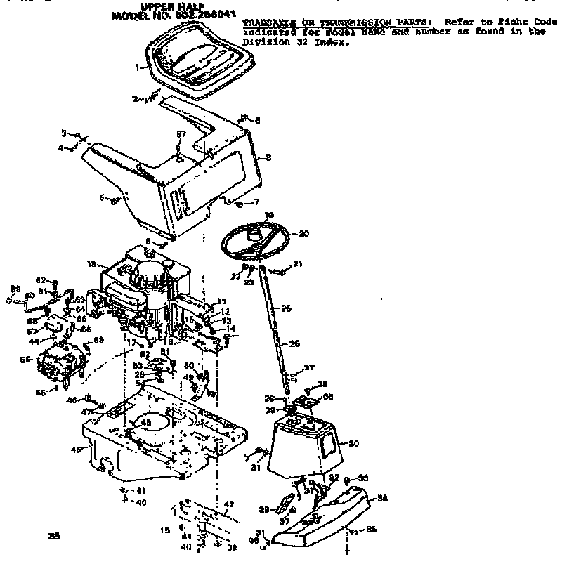 Craftsman 502256041 upper half diagram