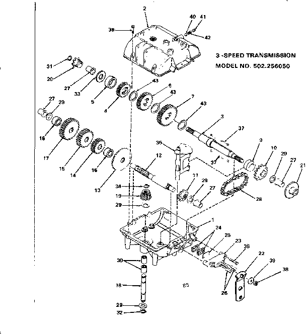 Craftsman 502256050 3-speed transmission diagram