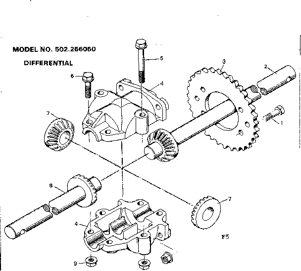 Craftsman 502256050 differential diagram
