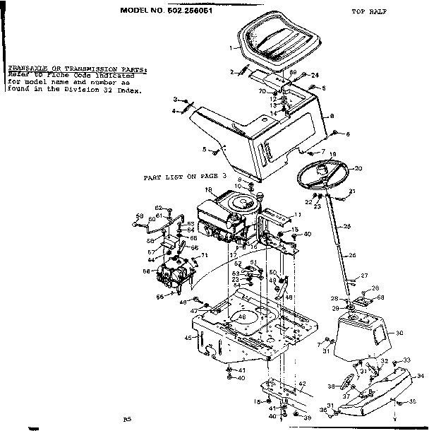 Craftsman 502256051 top half diagram