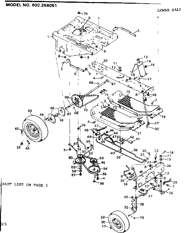Craftsman 502256051 lower half diagram