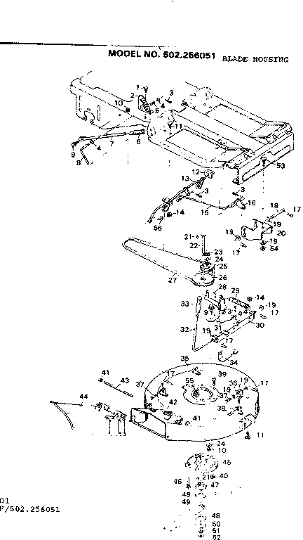 Craftsman 502256051 blade housing diagram