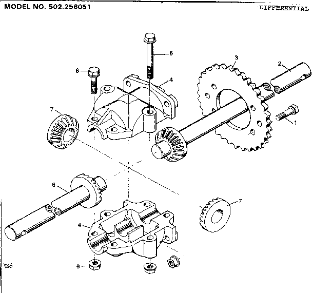 Craftsman 502256051 differential diagram
