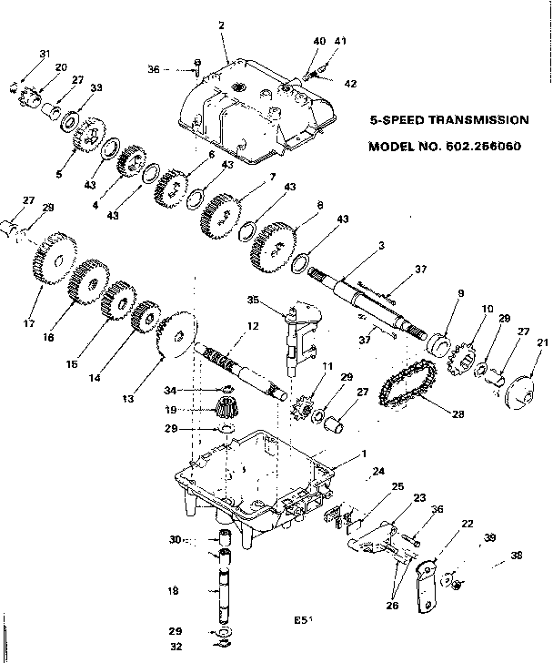 Craftsman 502256060 5-speed transmission diagram