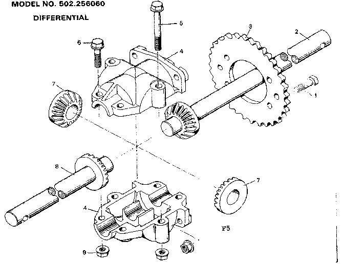Craftsman 502256060 differential diagram