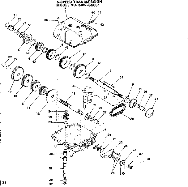 Craftsman 502256061 5-speed transmission diagram