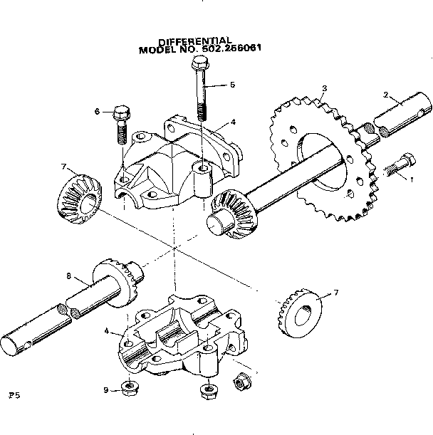 Craftsman 502256061 differential diagram