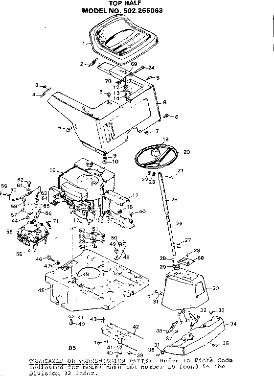 Craftsman 502256063 top half diagram