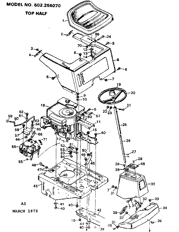 Craftsman 502256070 top half diagram