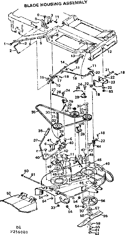 Craftsman 502256080 blade housing assembly diagram