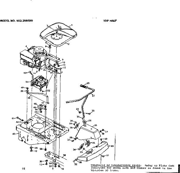 Craftsman 502256090 top half diagram