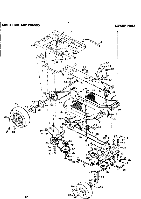 Craftsman 502256090 lower half diagram