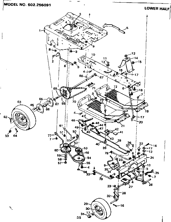 Craftsman 502256091 lower half diagram