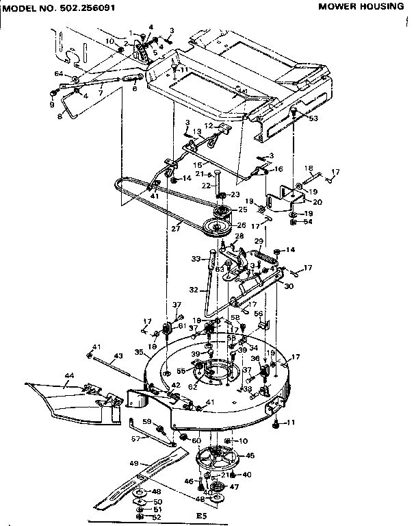 Craftsman 502256091 mower housing diagram