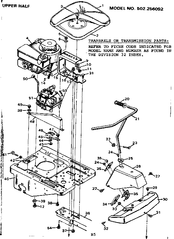 Craftsman 502256092 upper half diagram