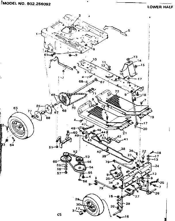 Craftsman 502256092 lower half diagram