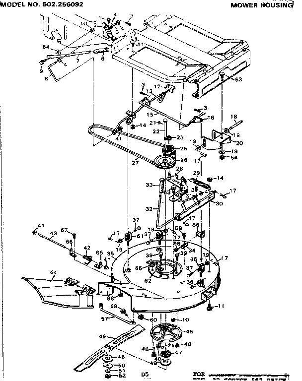 Craftsman 502256092 mower housing diagram