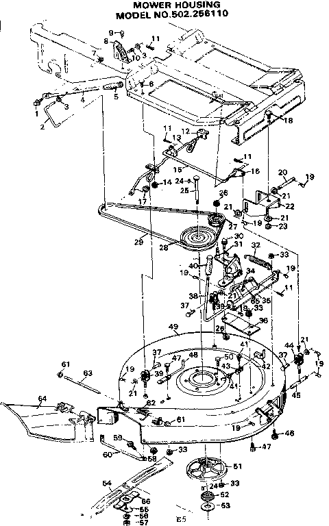 Craftsman 502256110 mower housing diagram