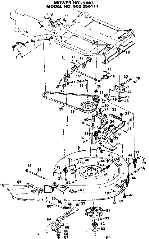 Craftsman 502256111 mower housing diagram