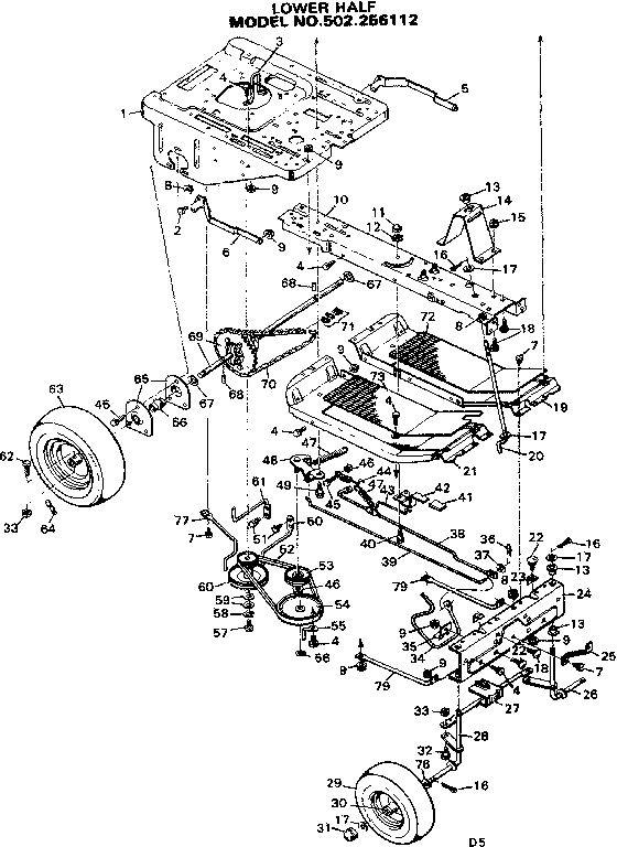 Craftsman 502256112 lower half diagram