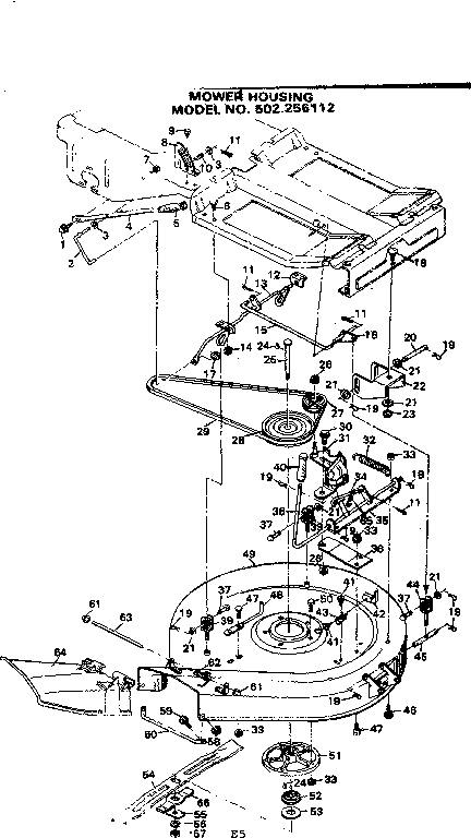Craftsman 502256112 mower housing diagram