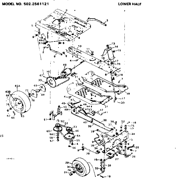 Craftsman 5022561121 lower half diagram