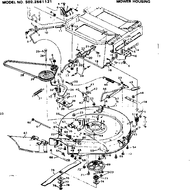 Craftsman 5022561121 mower housing diagram
