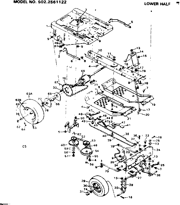 Craftsman 5022561122 lower half diagram