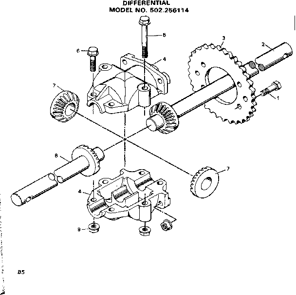 Craftsman 502256114 differential diagram