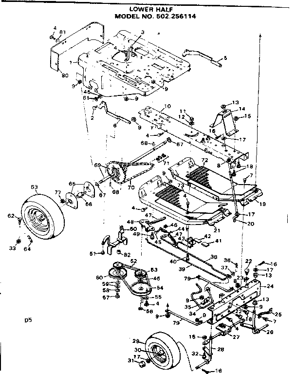 Craftsman 502256114 lower half diagram