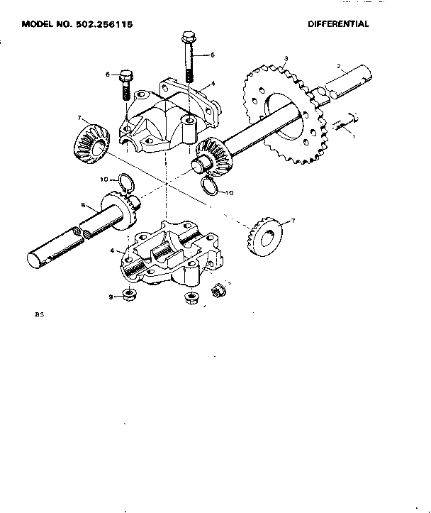 Craftsman 502256115 differential diagram