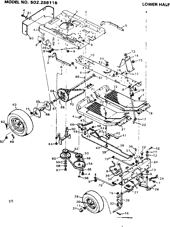Craftsman 502256115 lower half diagram