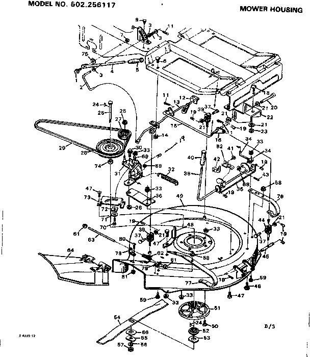 Craftsman 502256117 mower deck diagram