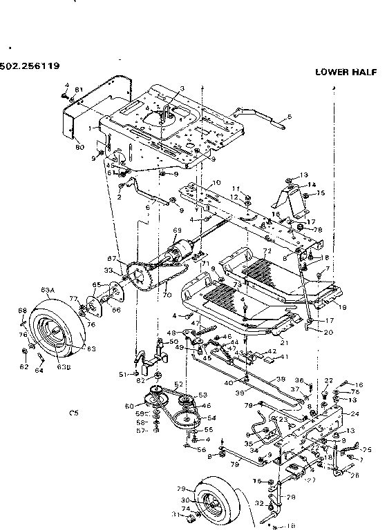 Craftsman 502256119 lower half diagram