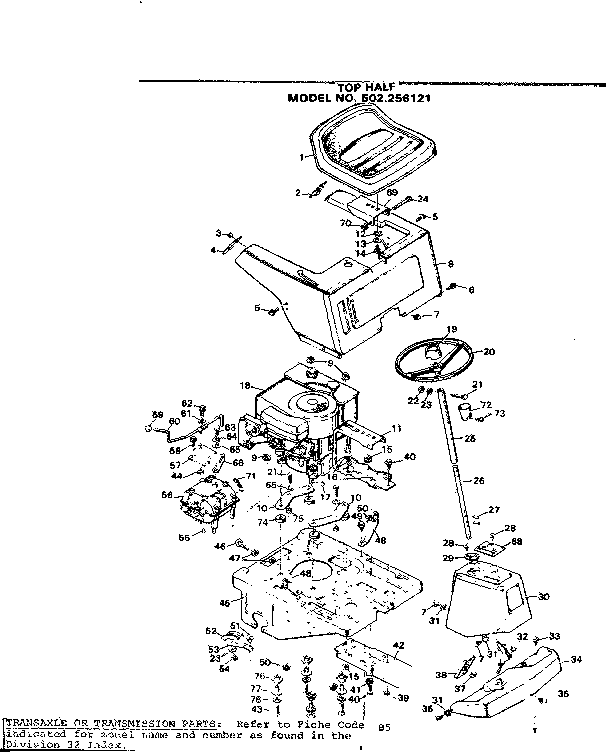 Craftsman 502256121 top half diagram