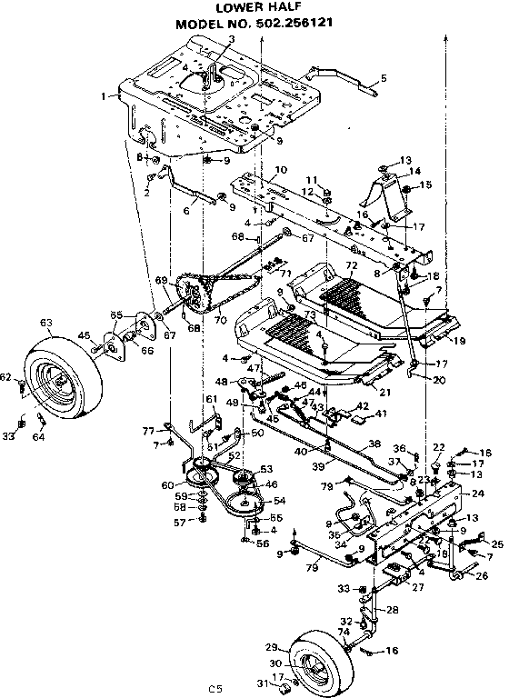 Craftsman 502256121 lower half diagram