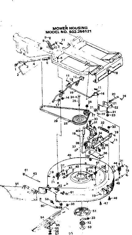 Craftsman 502256121 mower housing diagram