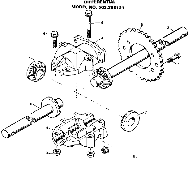Craftsman 502256121 differential diagram